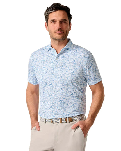 Performance Jersey Polo 20 years of JO Print Palisades Blue