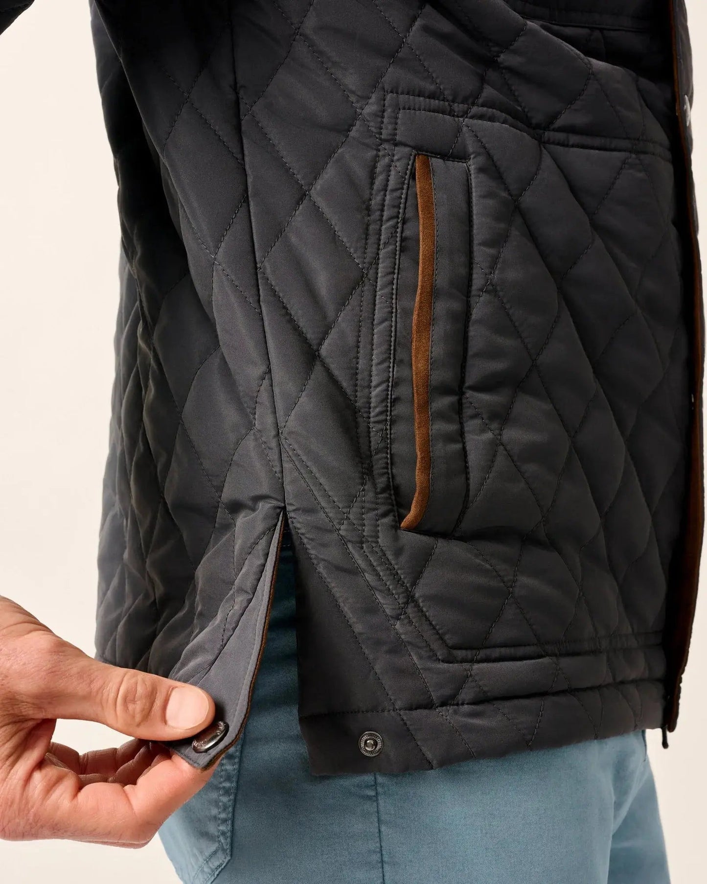 Juno Quilted Snap Jacket Dark Gray