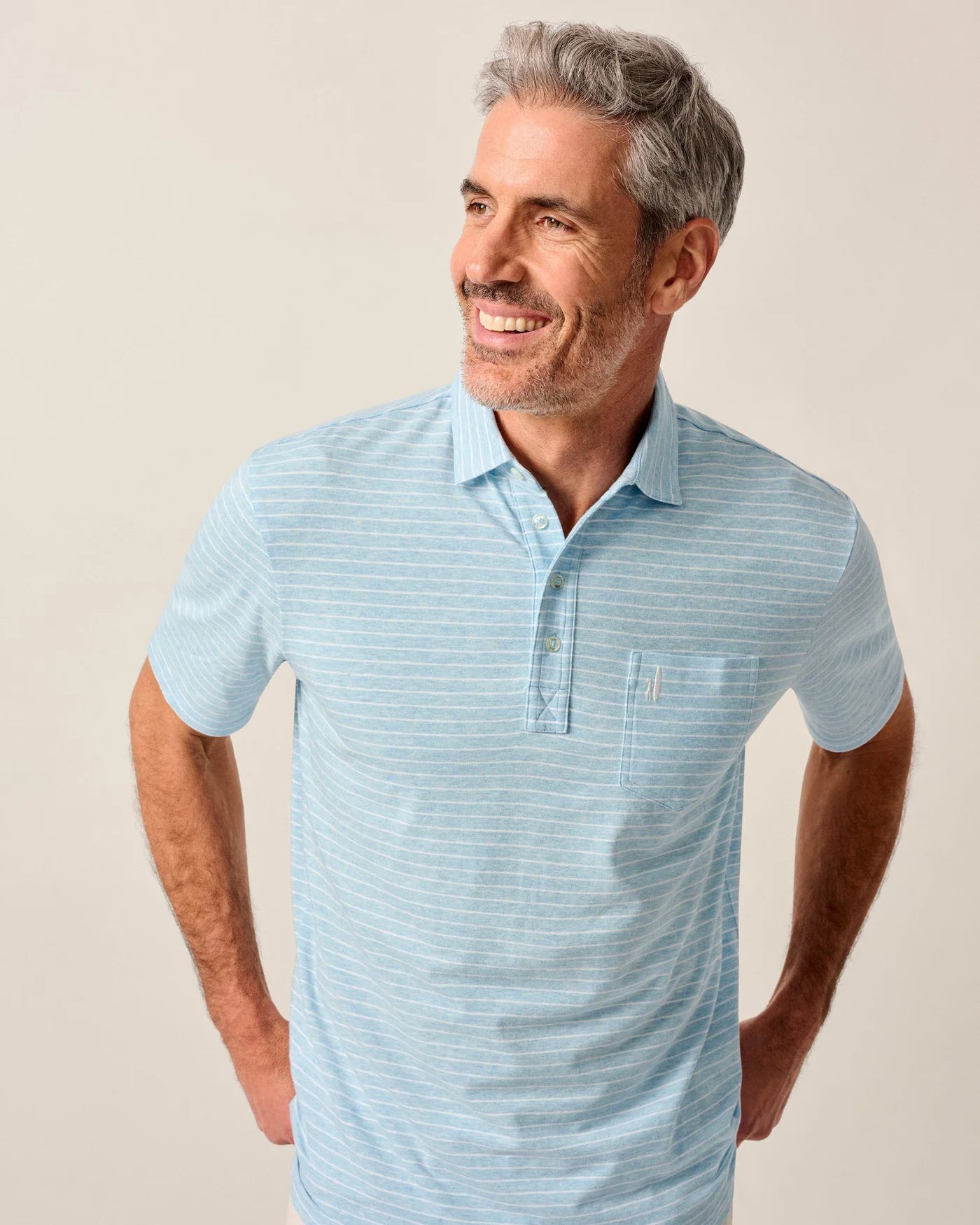 Ryan Original Stripe Polo Cloud Blue
