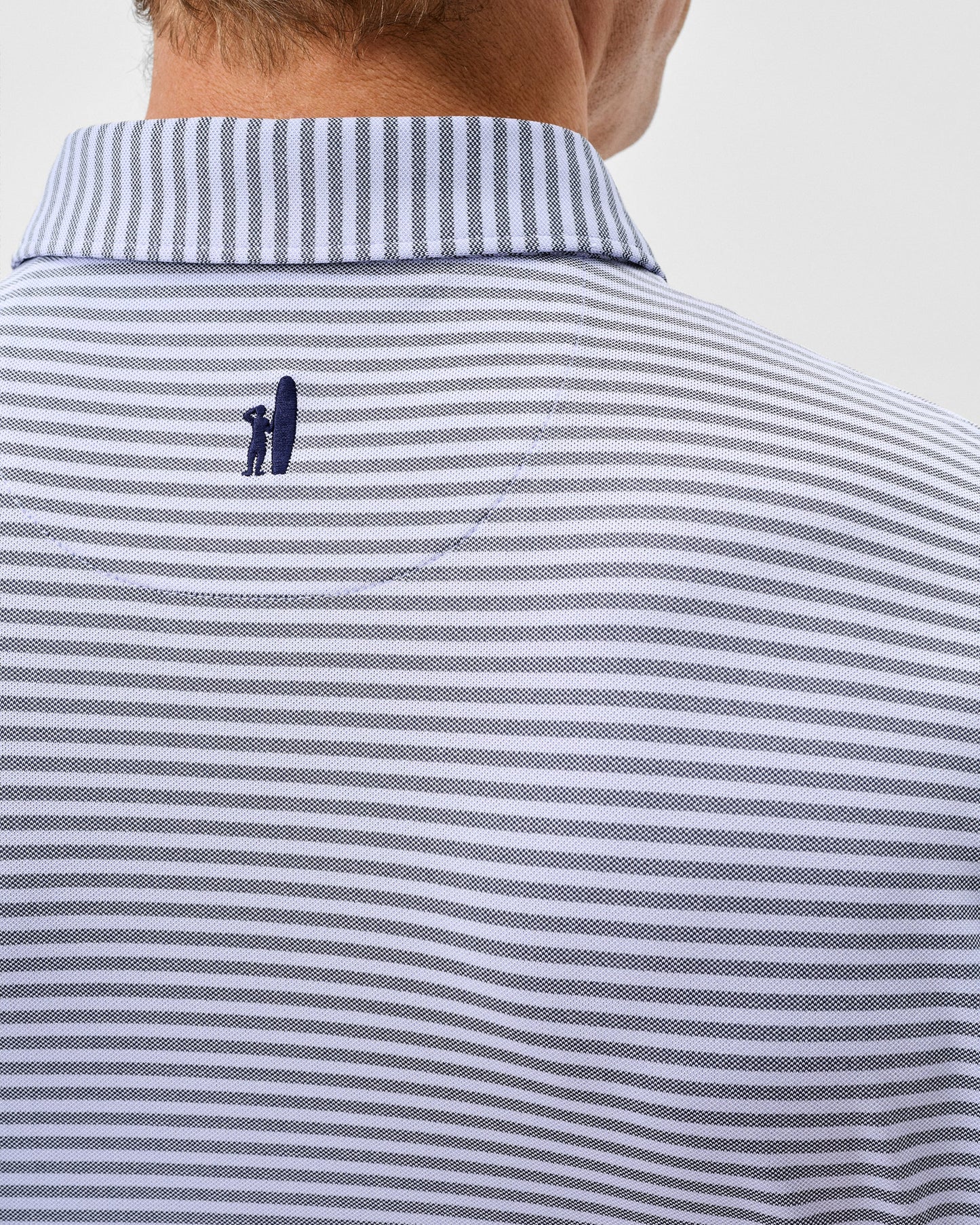 Cruz Stripe Mesh Polo Navy Viola