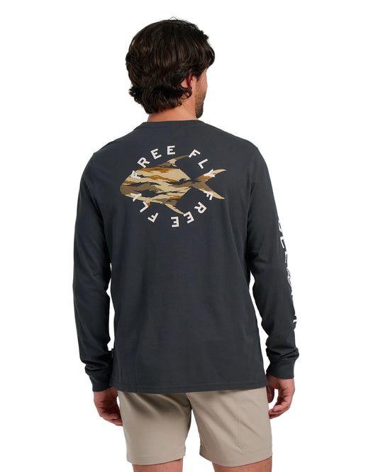 Camo Permit LS T-Shirt Black Sand