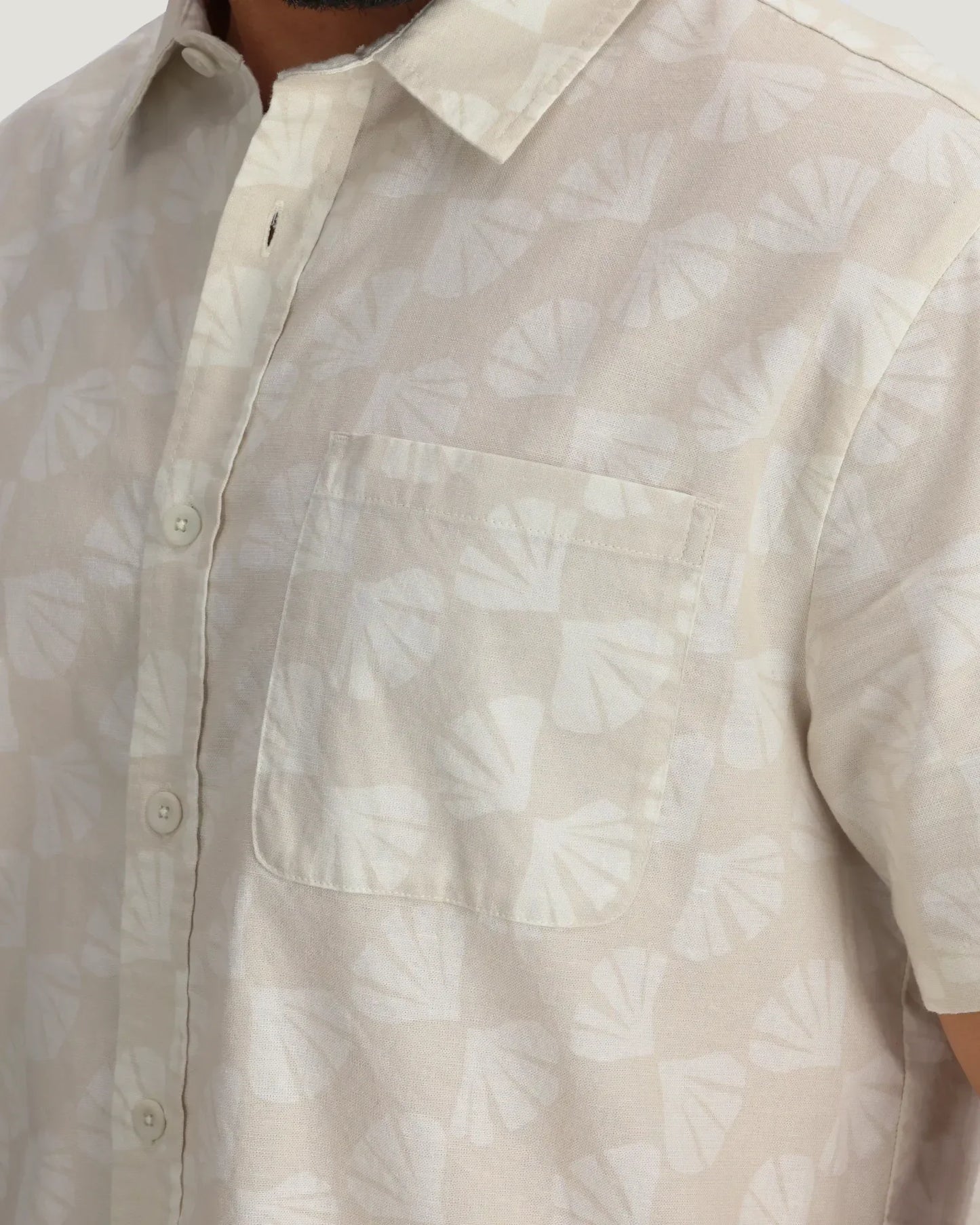 Harbor SS Shirt Sea Scallop Print Birch