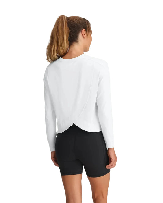 Ws Bamboo Shade Crossover LS Shirt Bright White