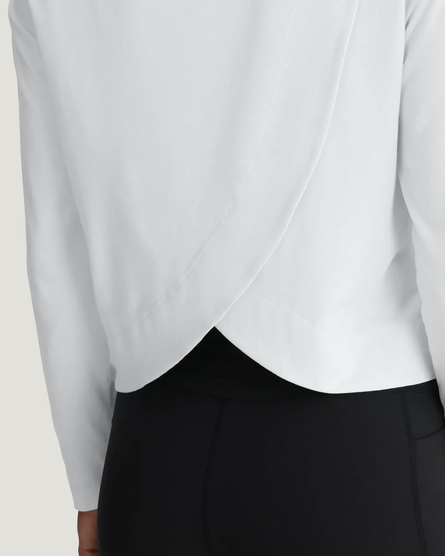 Ws Bamboo Shade Crossover LS Shirt Bright White