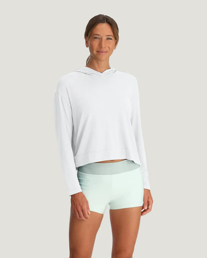 Ws Bamboo Shade Crossover Hoodie Bright White