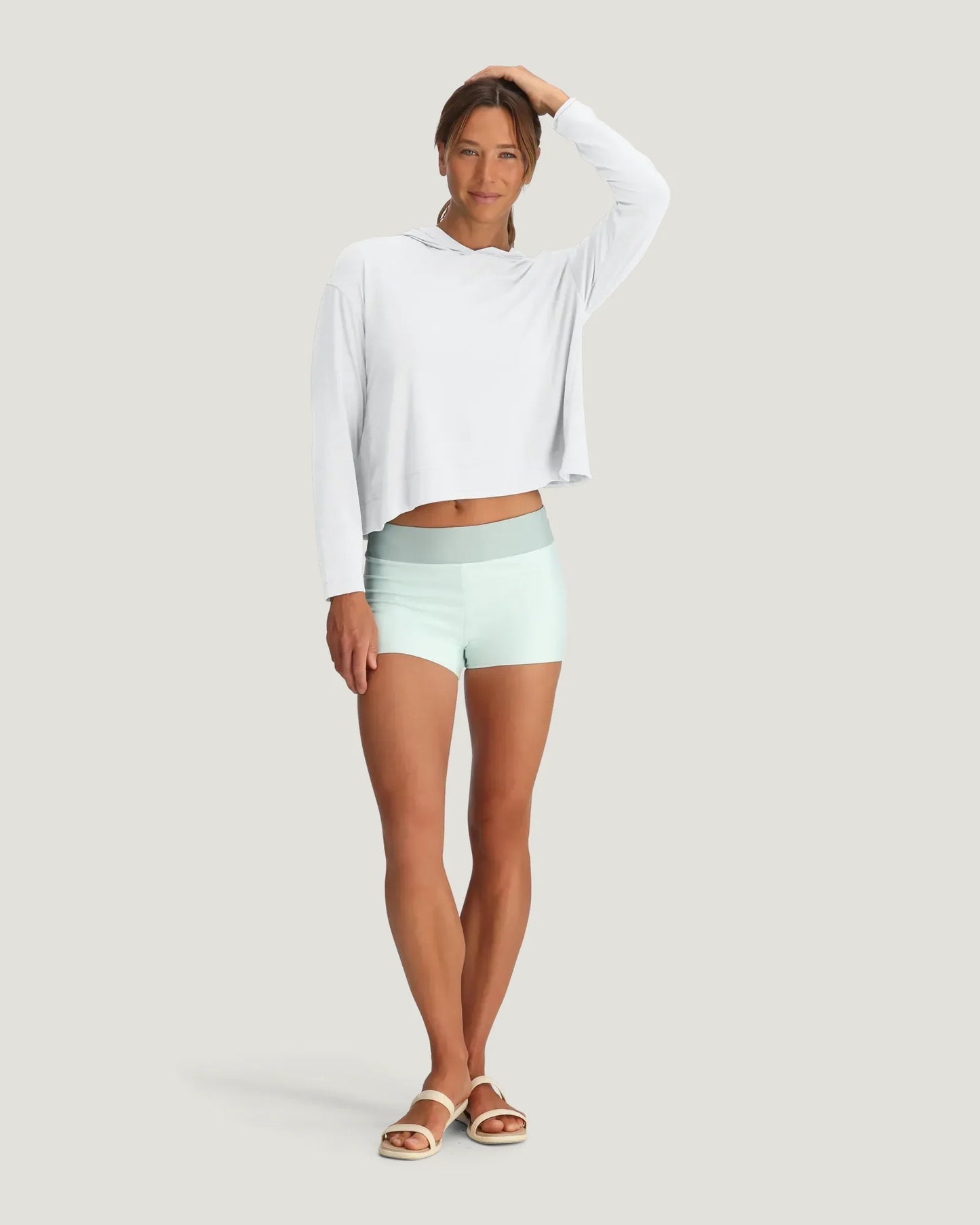Ws Bamboo Shade Crossover Hoodie Bright White
