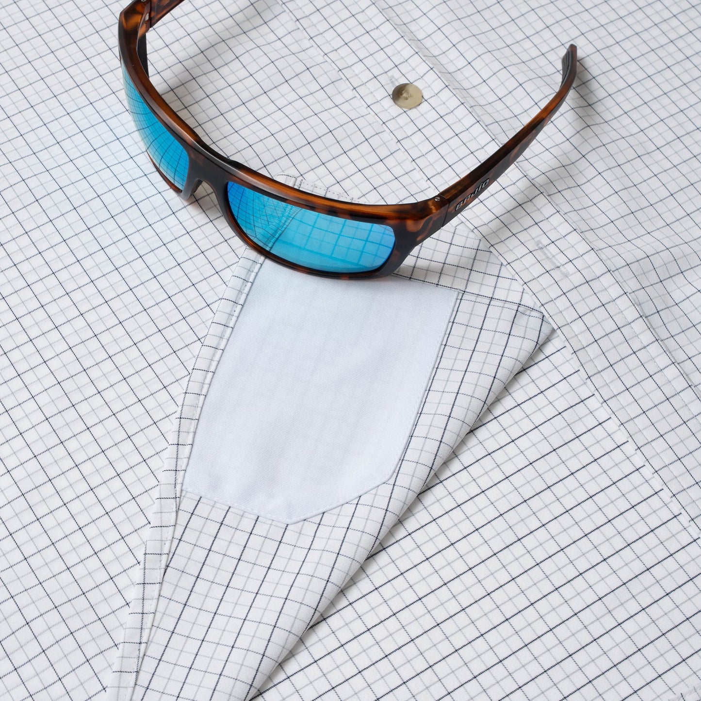 The Kiawah SS Ultra-Lite Dbl Blue Check Slim Fit