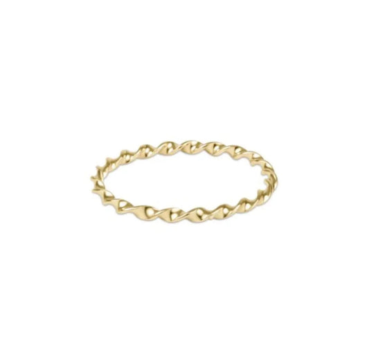 Classic Gold Twisted Thin Band Ring