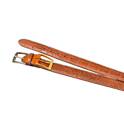 Genuine American Alligator Belt Cognac 35mm