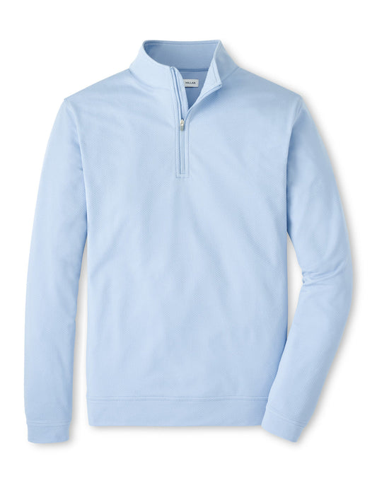 Perth Cross-Hatch Perf 1/4 Zip Stream Blue