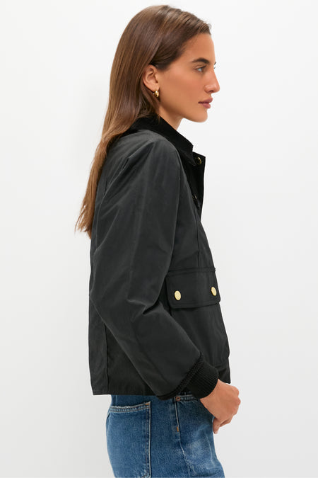 Ws Cropped Beadnell Wax Jacket Black/Classic