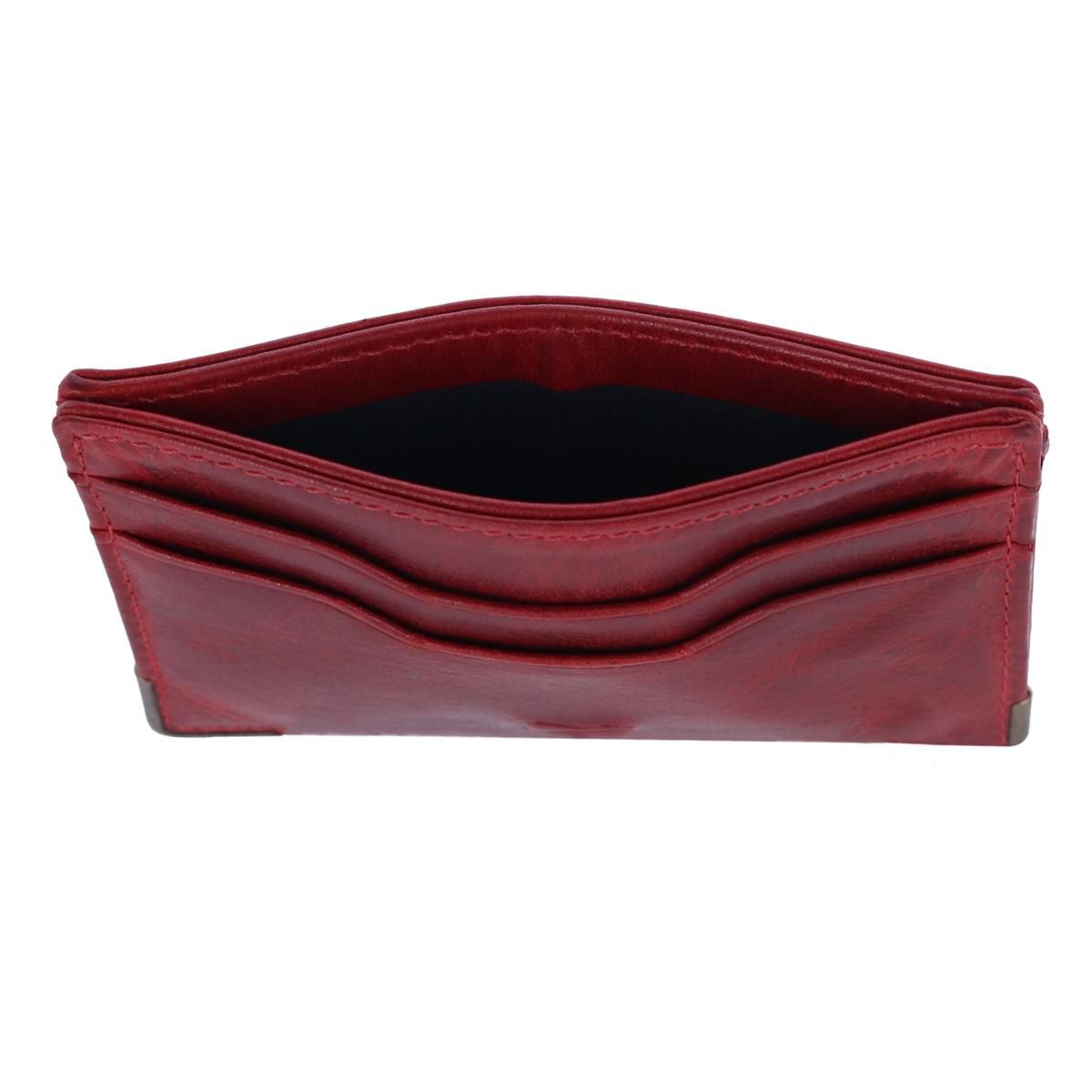 William Front Pocket Card Case Red