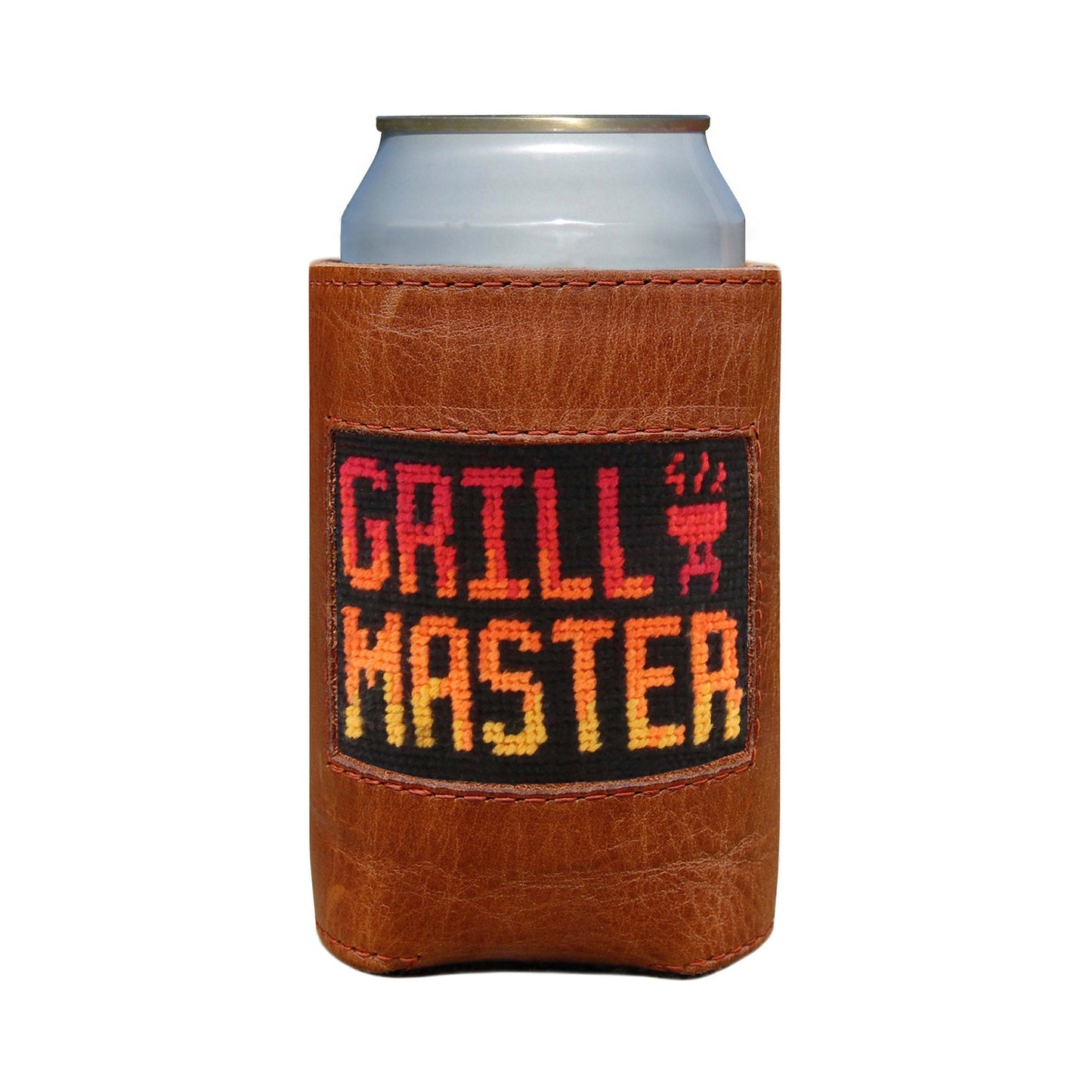 Grill Master Leather Needlepoint Koozie