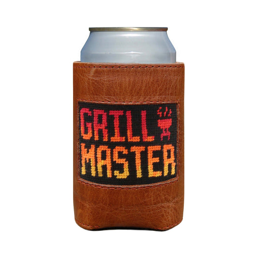 Grill Master Leather Needlepoint Koozie