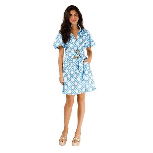 Ws Brooke Dress Coastal Cane Blue