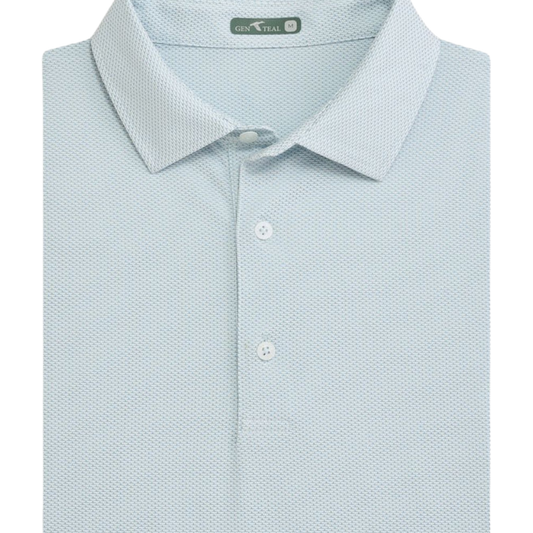 Brick Jacquard Polo Ice Blue