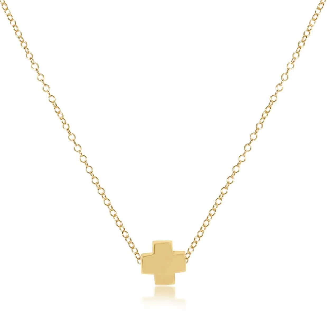 16" Gold Necklace Signature Cross Gold