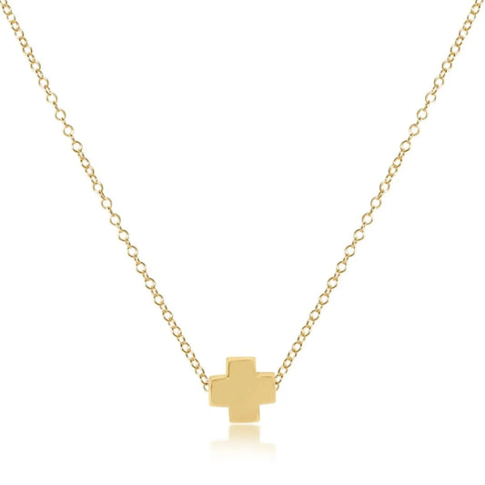 16" Gold Necklace Signature Cross Gold