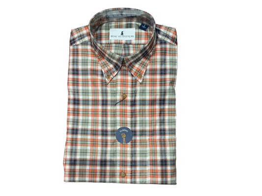 Heney Performance Shirt Classic Fit Sage/Burnt Orange