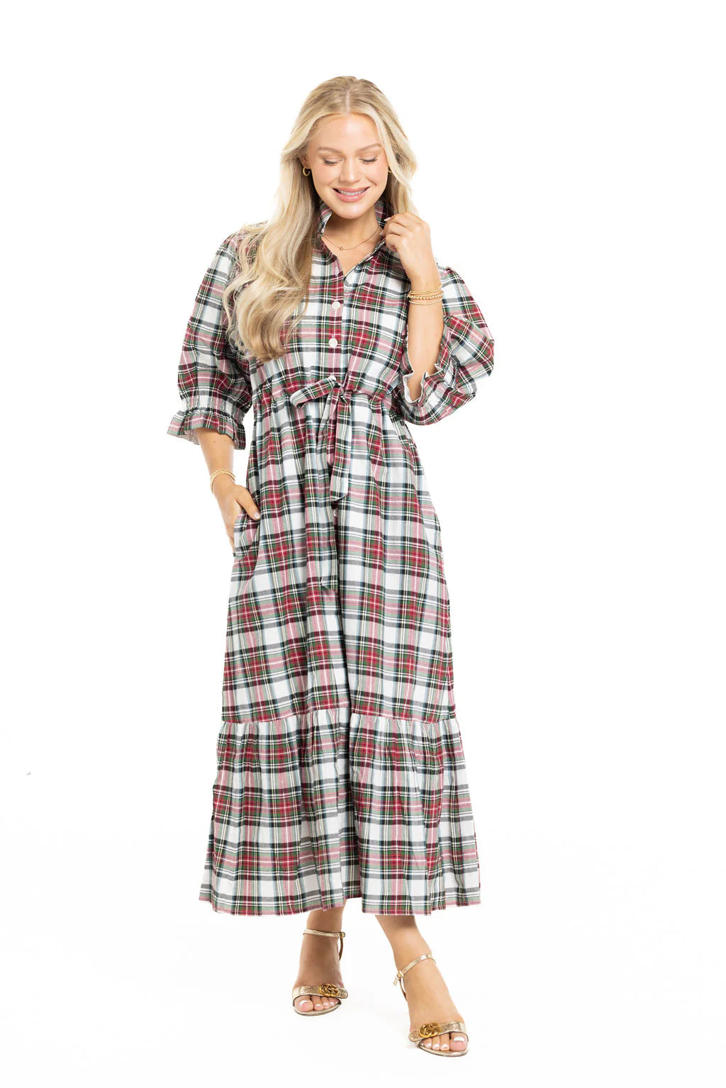 Ws Catherine Dress Holiday Plaid
