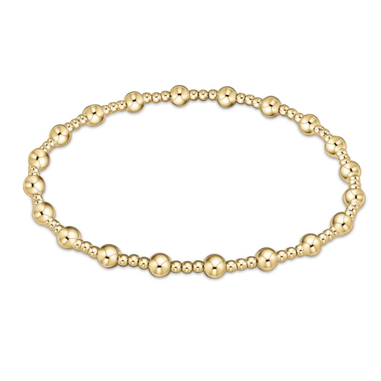 Extends Classic Sincerity Pattern 4mm Bead Bracelet Gold