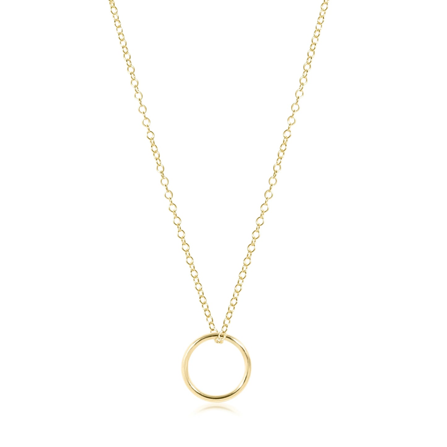 16" Gold Necklace Halo Gold Charm