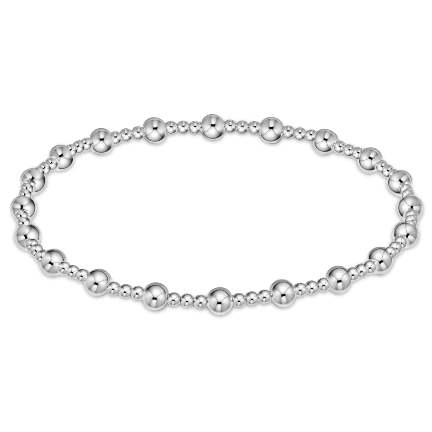 Classic Sincerity Pattern 4mm Bead Bracelet Sterling