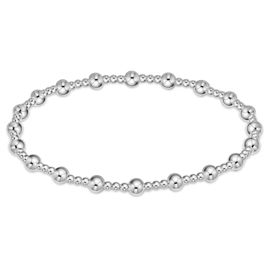 Classic Sincerity Pattern 4mm Bead Bracelet Sterling