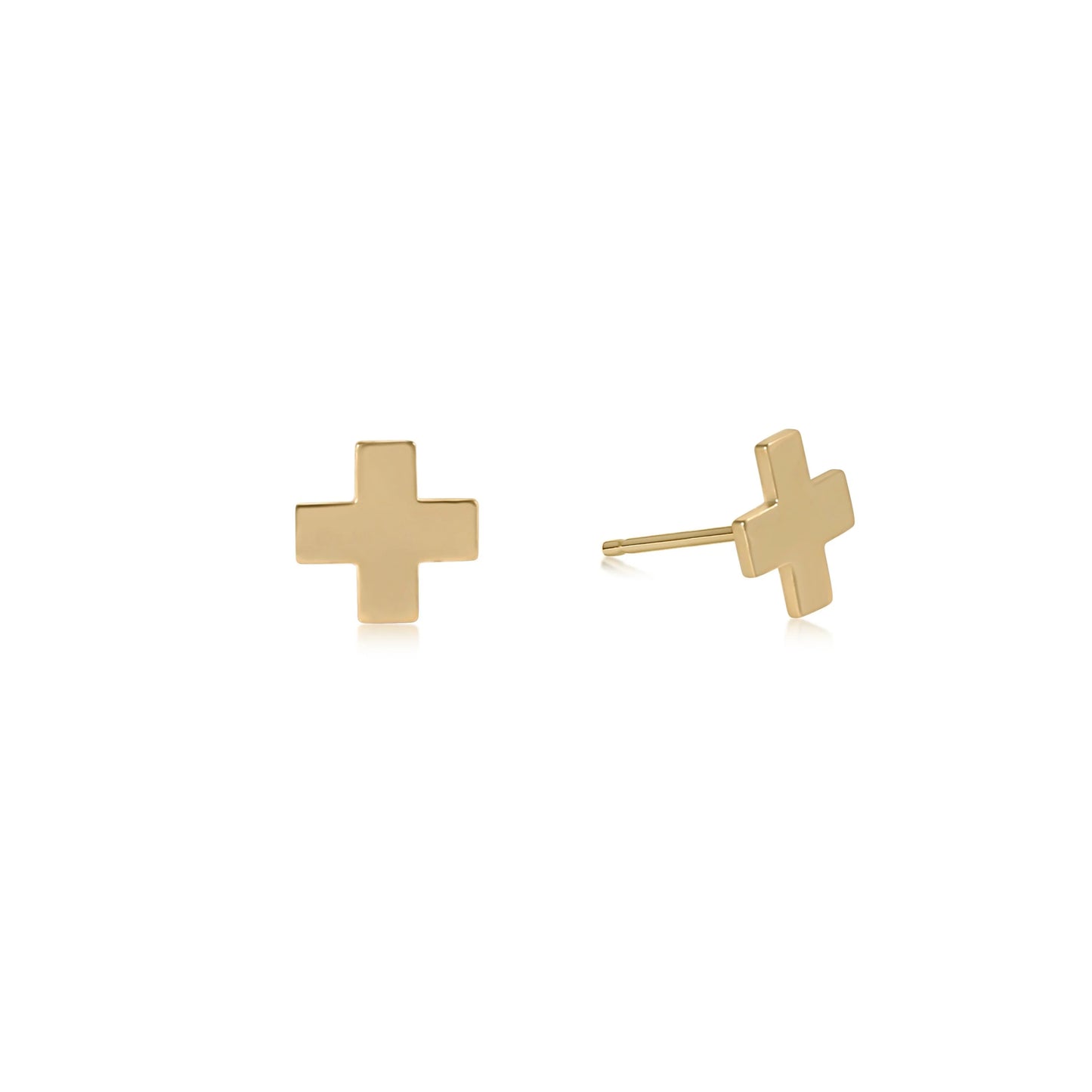 Signature Small Cross Stud Earring Gold