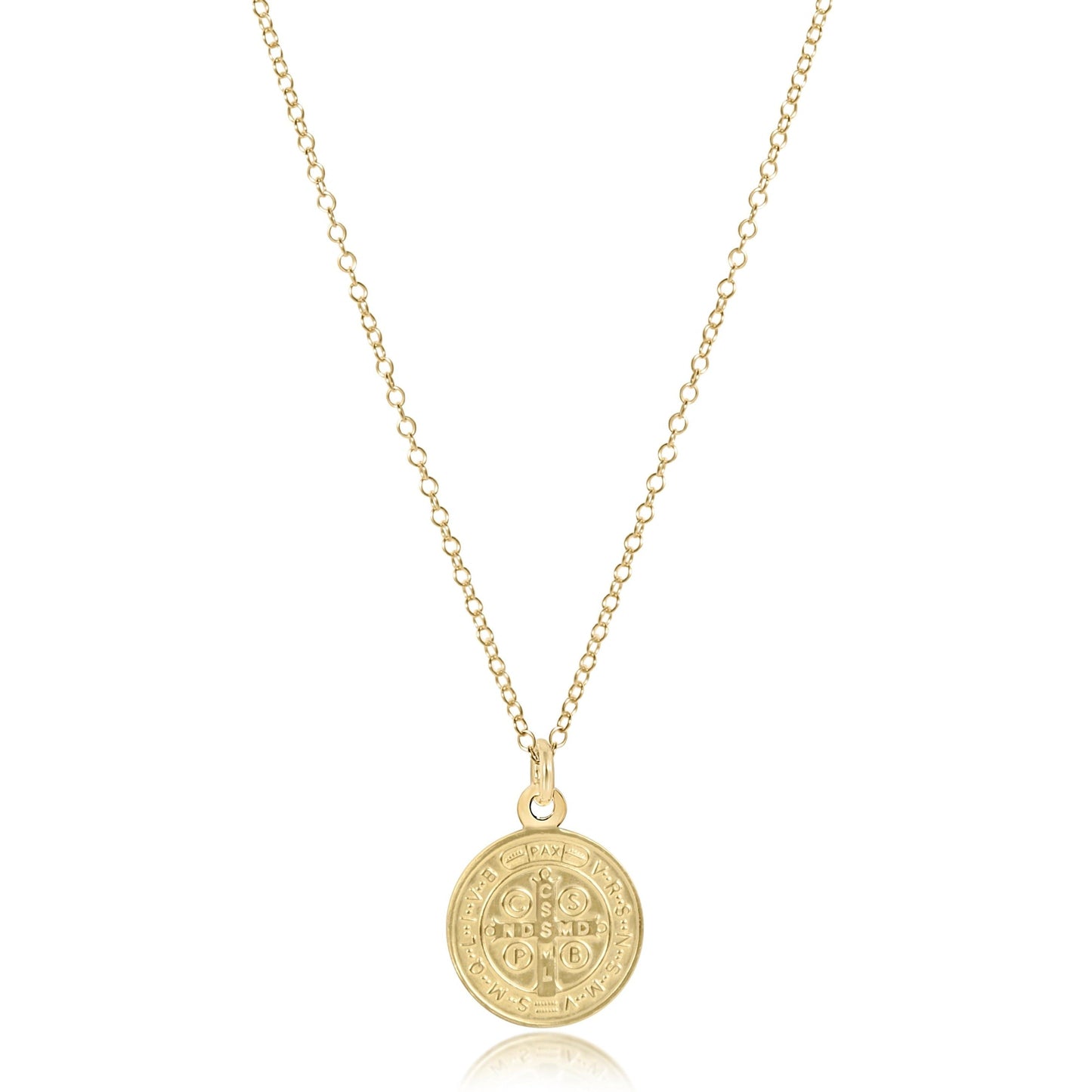 16" Gold Necklace Blessing Gold Disc