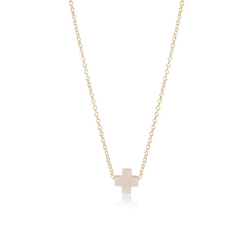 16" Gold Necklace Signature Cross