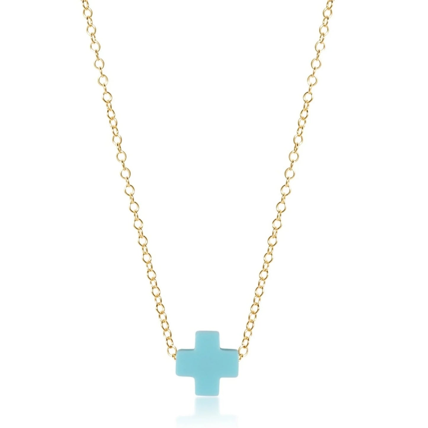 16" Gold Necklace Signature Cross