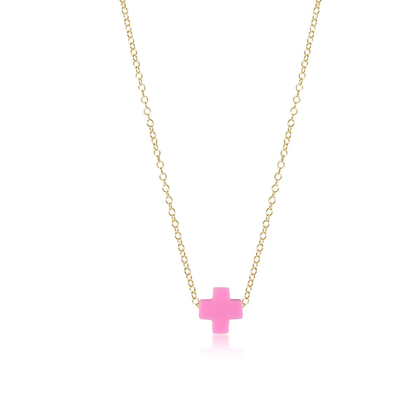 16" Gold Necklace Signature Cross