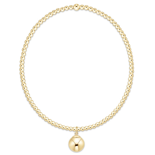 Classic Gold 2mm Bracelet Classic Gold 8mm Charm