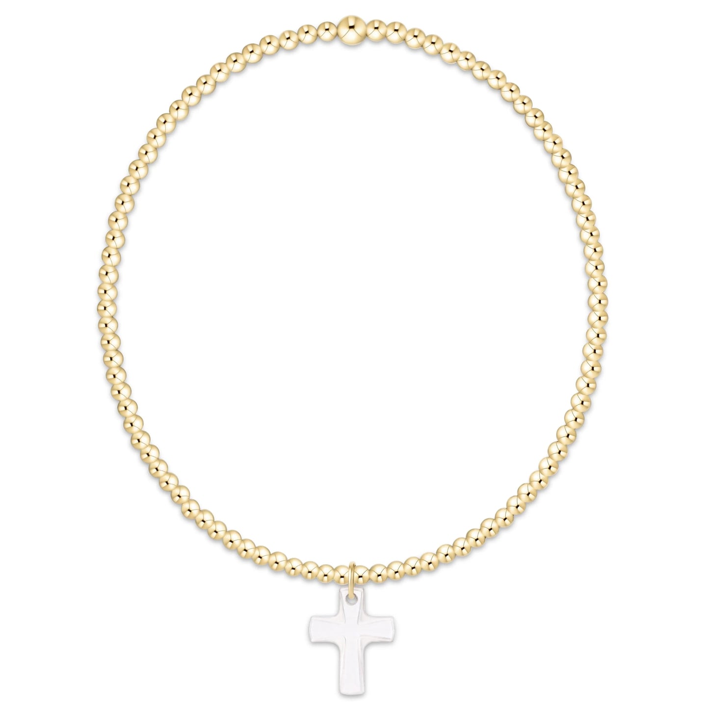 Classic Gold 2mm Bracelet Blessed Crystal Charm