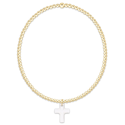 Classic Gold 2mm Bracelet Blessed Crystal Charm