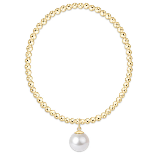 Classic Gold 3mm Bracelet Classic Pearl 10mm Charm