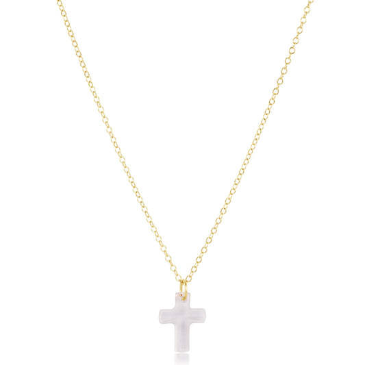 16" Gold Necklace Blessed Crystal Charm