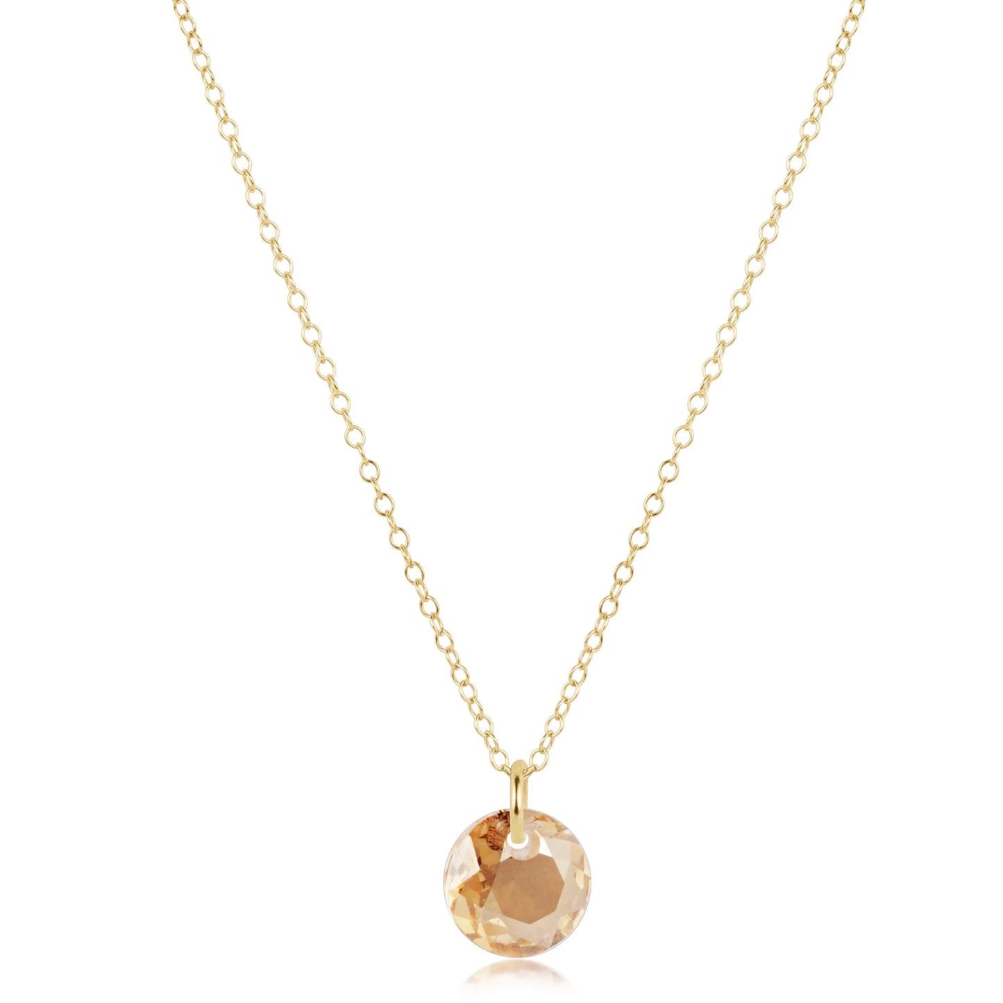 16" Gold Necklace Reflection Small Charm