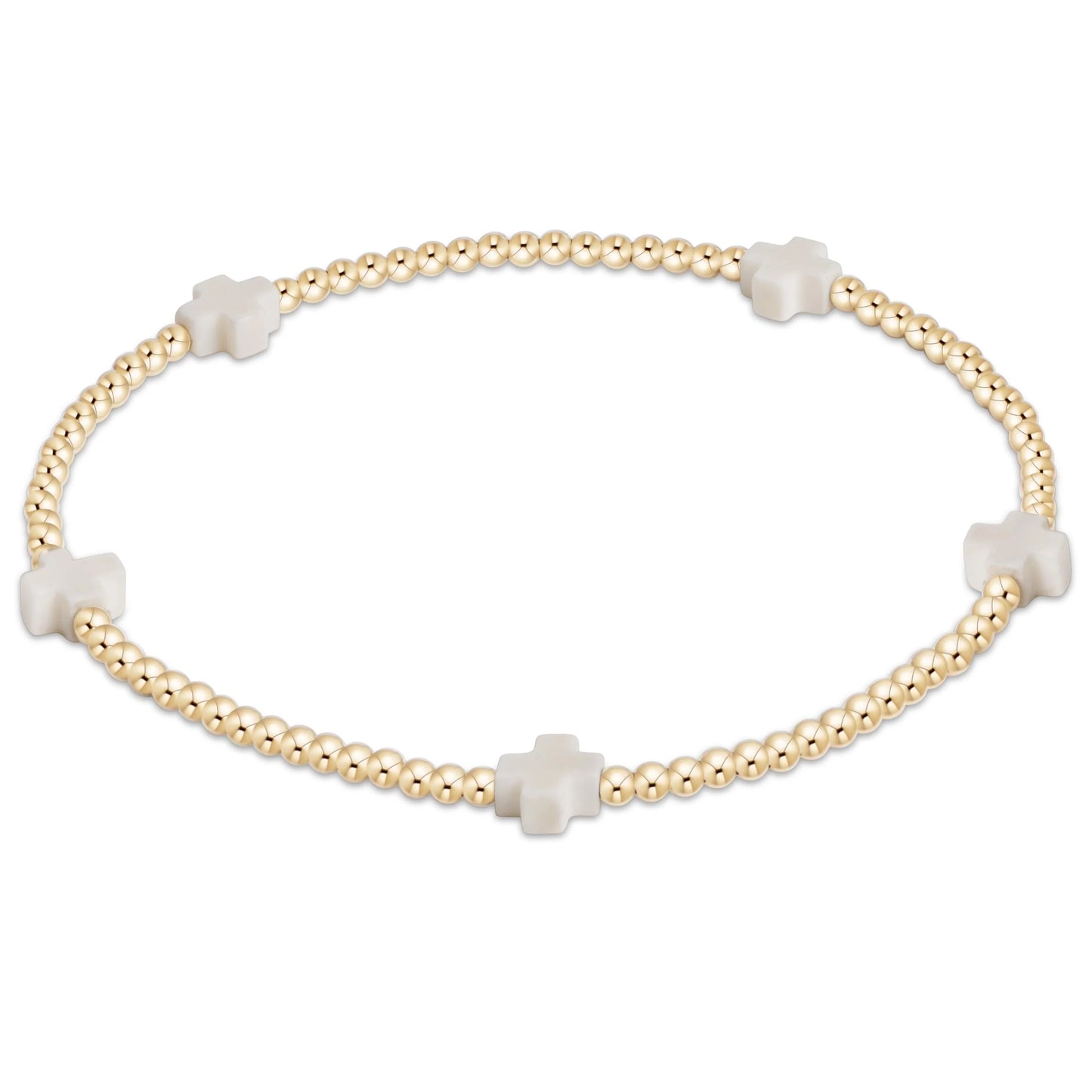 A250 Signature Cross Small 2mm Gold Bracelet Off-White