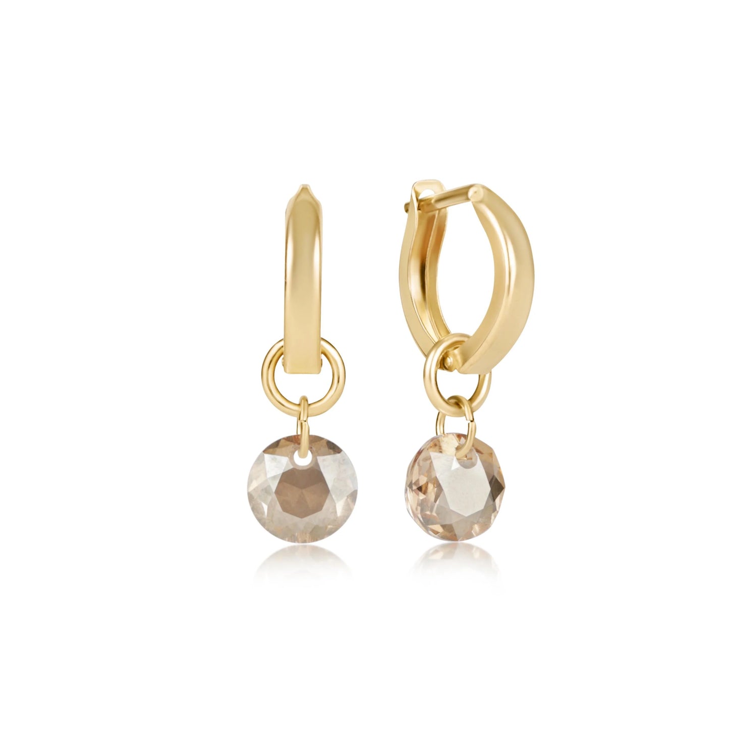 Huggie Gold 0.5" Hoop Earring Reflection Small Charm