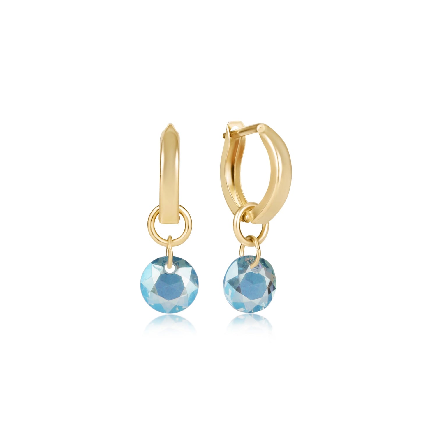 Huggie Gold 0.5" Hoop Earring Reflection Small Charm