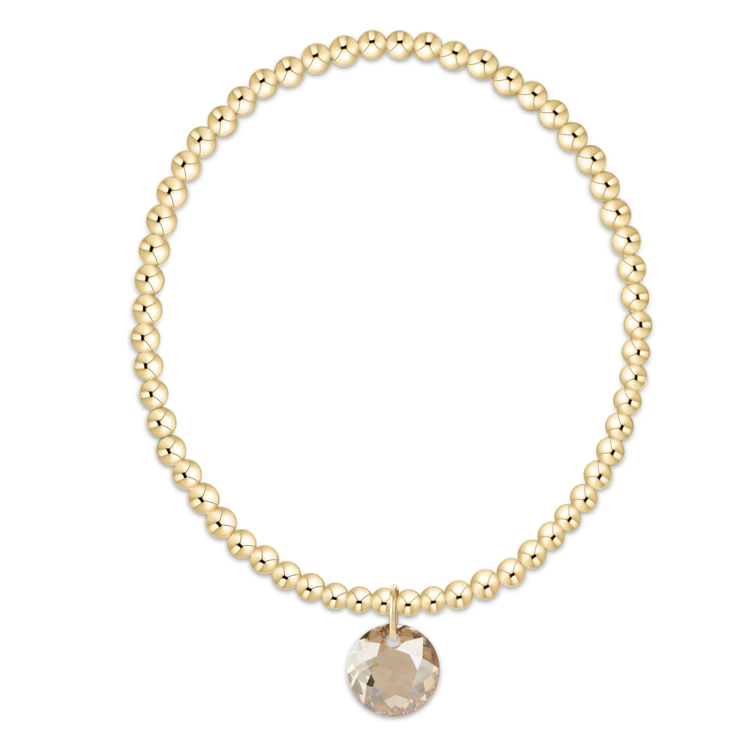 Classic Gold 3mm Bracelet Reflection Charm