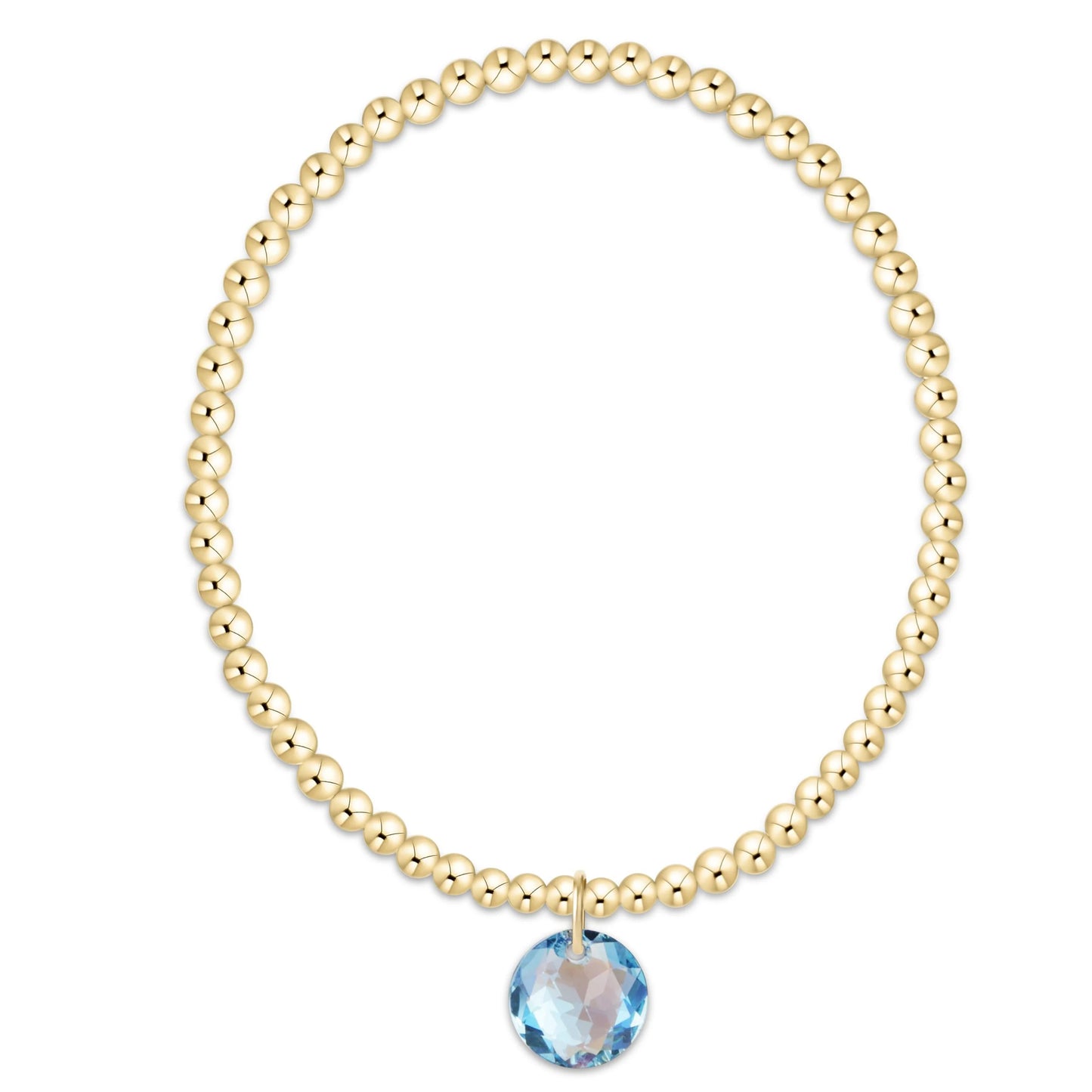 Classic Gold 3mm Bracelet Reflection Charm