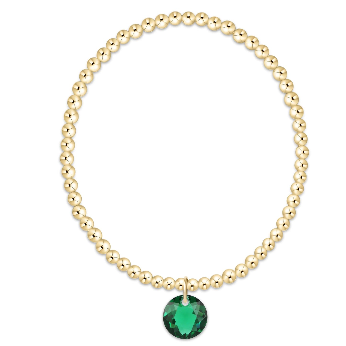 Classic Gold 3mm Bracelet Reflection Charm