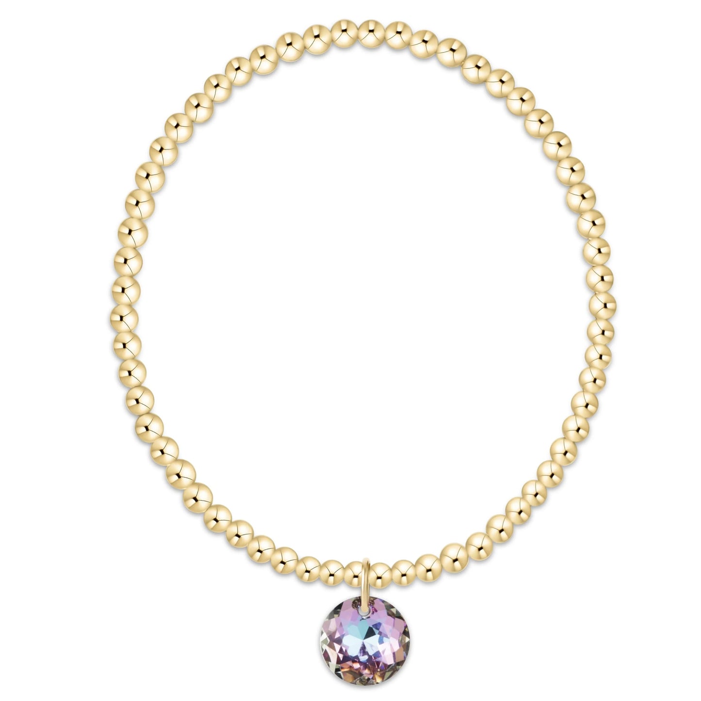 Classic Gold 3mm Bracelet Reflection Charm