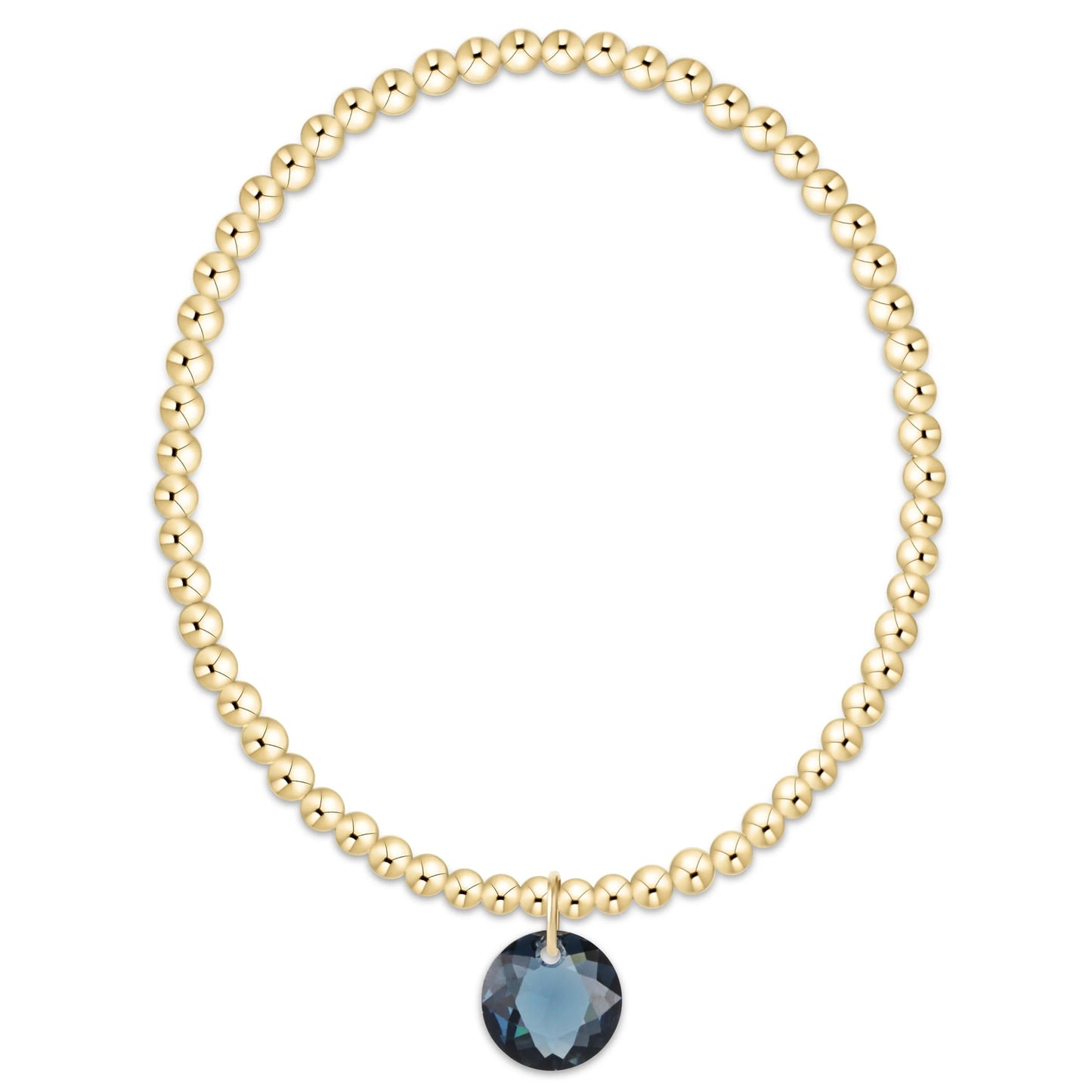 Classic Gold 3mm Bracelet Reflection Charm