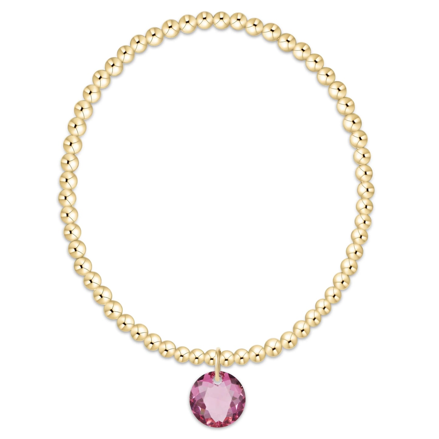 Classic Gold 3mm Bracelet Reflection Charm