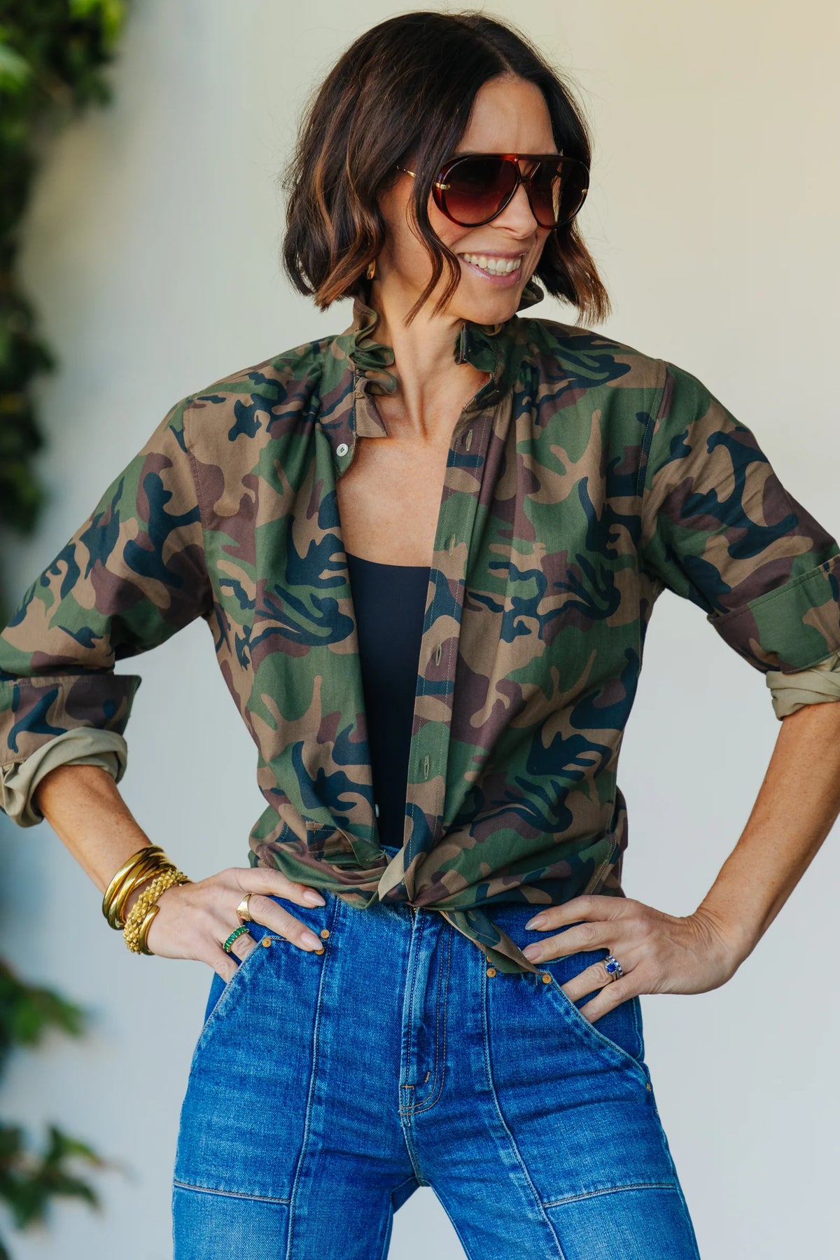 Ws Quarantina Shirt Olive Camo