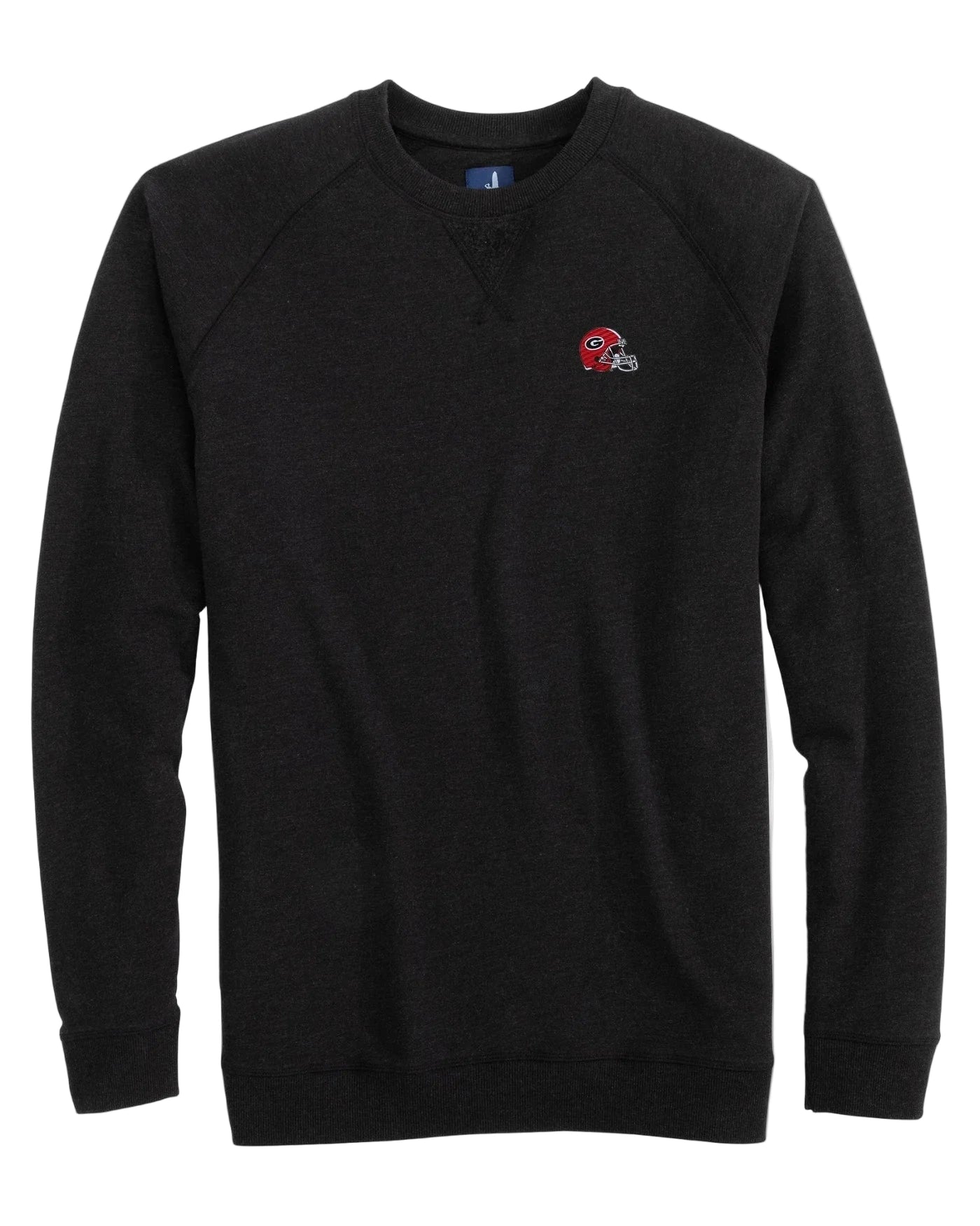 UGA Helmet Freeman Crewneck Fleece Pullover Black